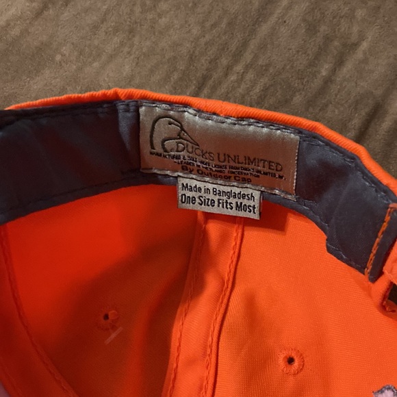 Ducks Unlimited Mens OS Orange Baseball Hat with Embroidered LOGO - Picture 3 of 3